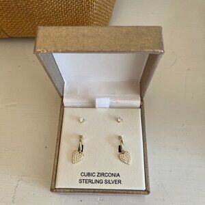 Nanette Lepore cubic zirconia gold with sterling silver earrings
